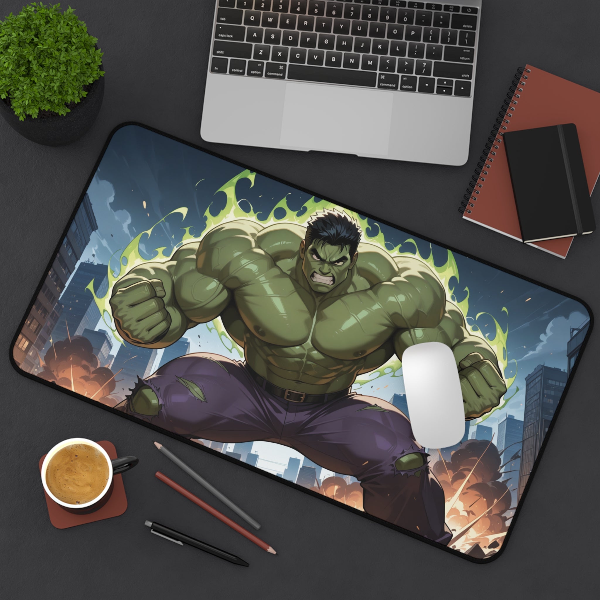 Hulk Desk Mat, Gaming Mouse Pad, Superhero Playmat with Vibrant Print