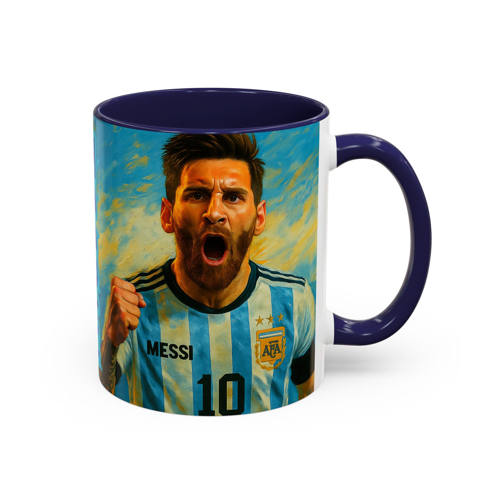 Messi Ceramic Mug , Vibrant Ceramic Coffee Cup with Colorful Interior