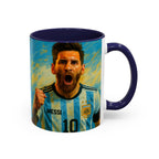 Messi Ceramic Mug , Vibrant Ceramic Coffee Cup with Colorful Interior