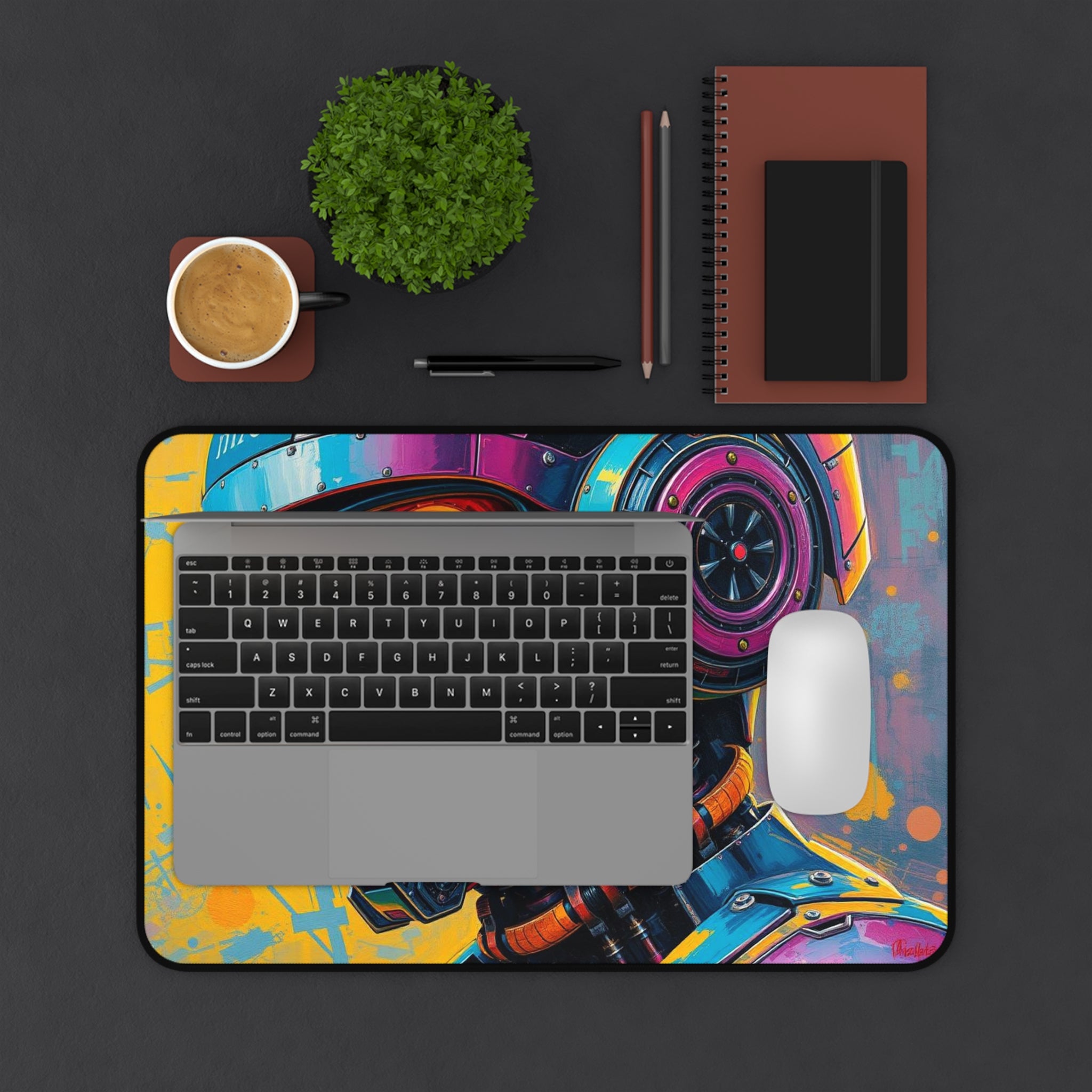 Futuristic Robot Mouse Pad, High Quality Desk Mat