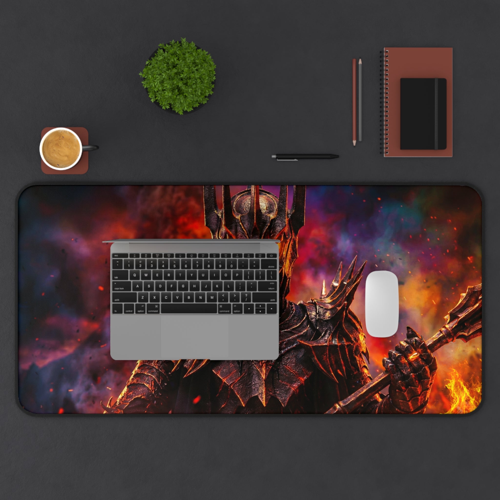 Sauron Desk Mat, Premium LOTR Mouse Pad with Non-Slip Base, Vibrant Colors & Durable Hemmed Edges