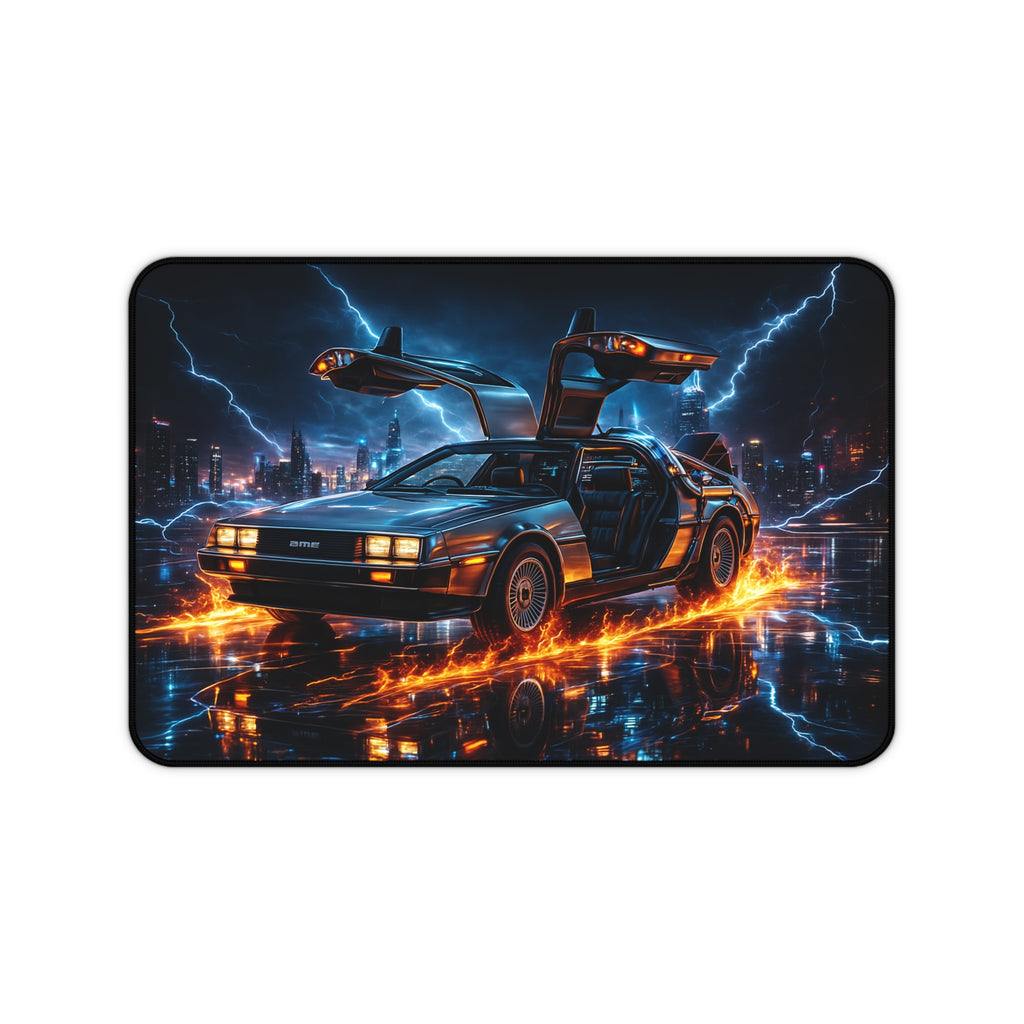 DeLorean Desk Mat, Back to the Future Mouse Pad with Vibrant Colors & Non-Slip Base