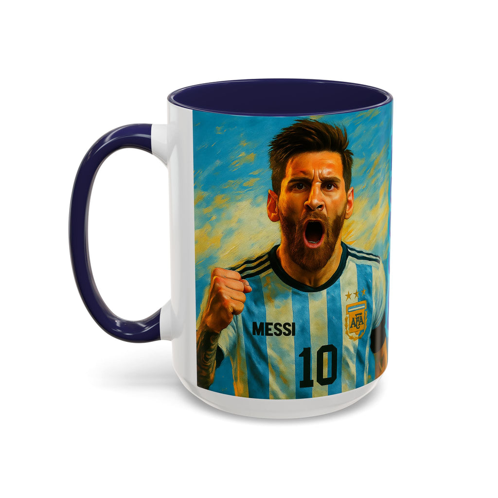 Messi Ceramic Mug , Vibrant Ceramic Coffee Cup with Colorful Interior