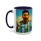 Messi Ceramic Mug , Vibrant Ceramic Coffee Cup with Colorful Interior