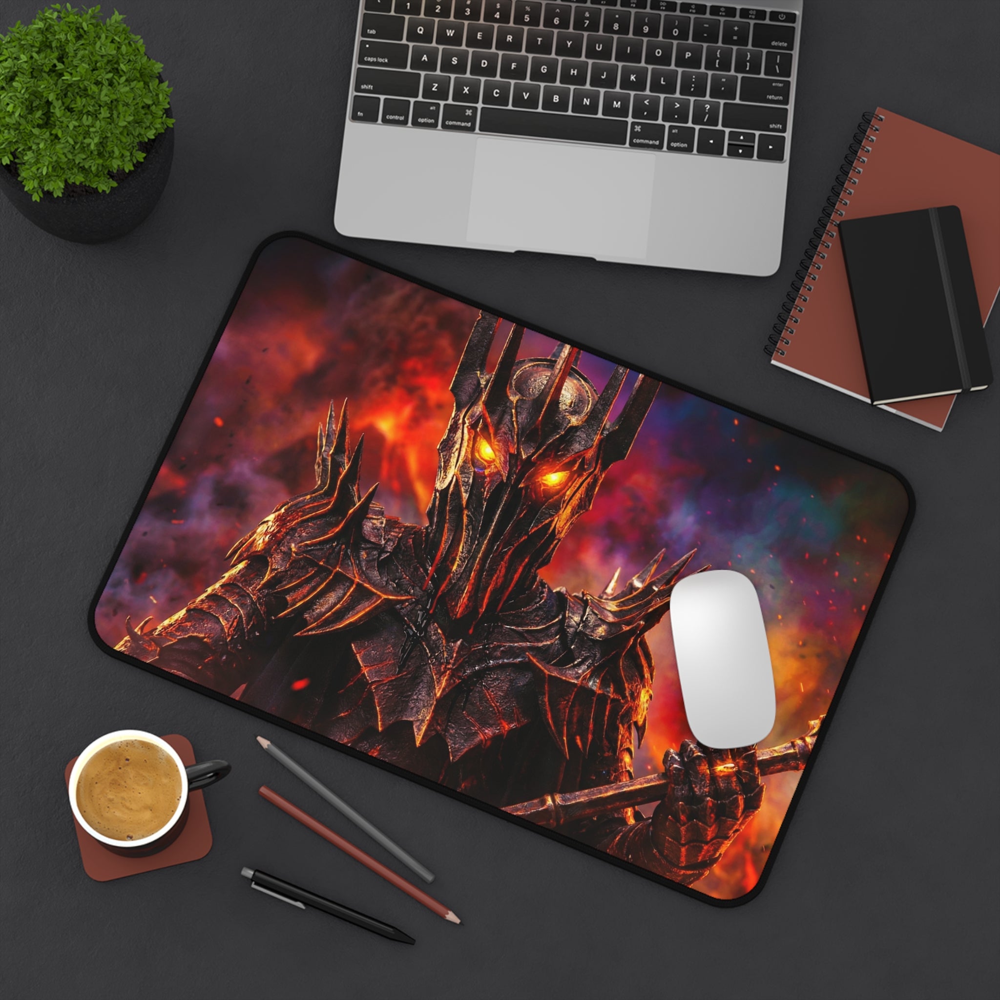 Sauron Desk Mat, Premium LOTR Mouse Pad with Non-Slip Base, Vibrant Colors & Durable Hemmed Edges