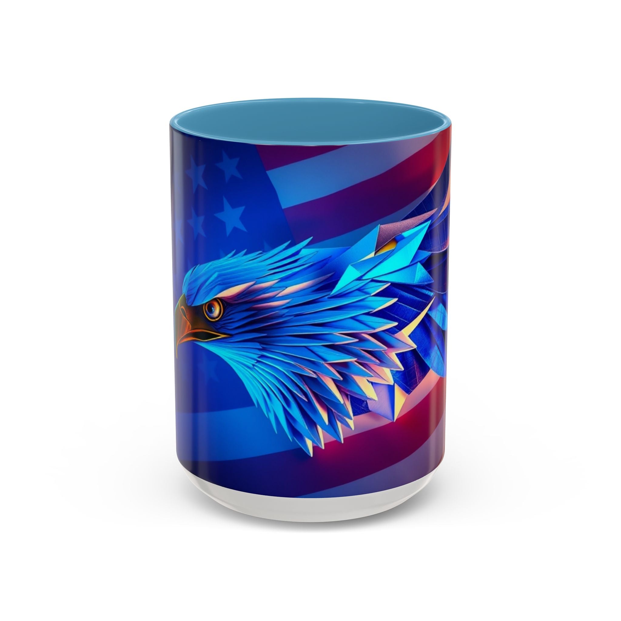 Patriotic Eagle & Flag Coffee Mug, American Coffee Tea Cup, American Kitchen Decor