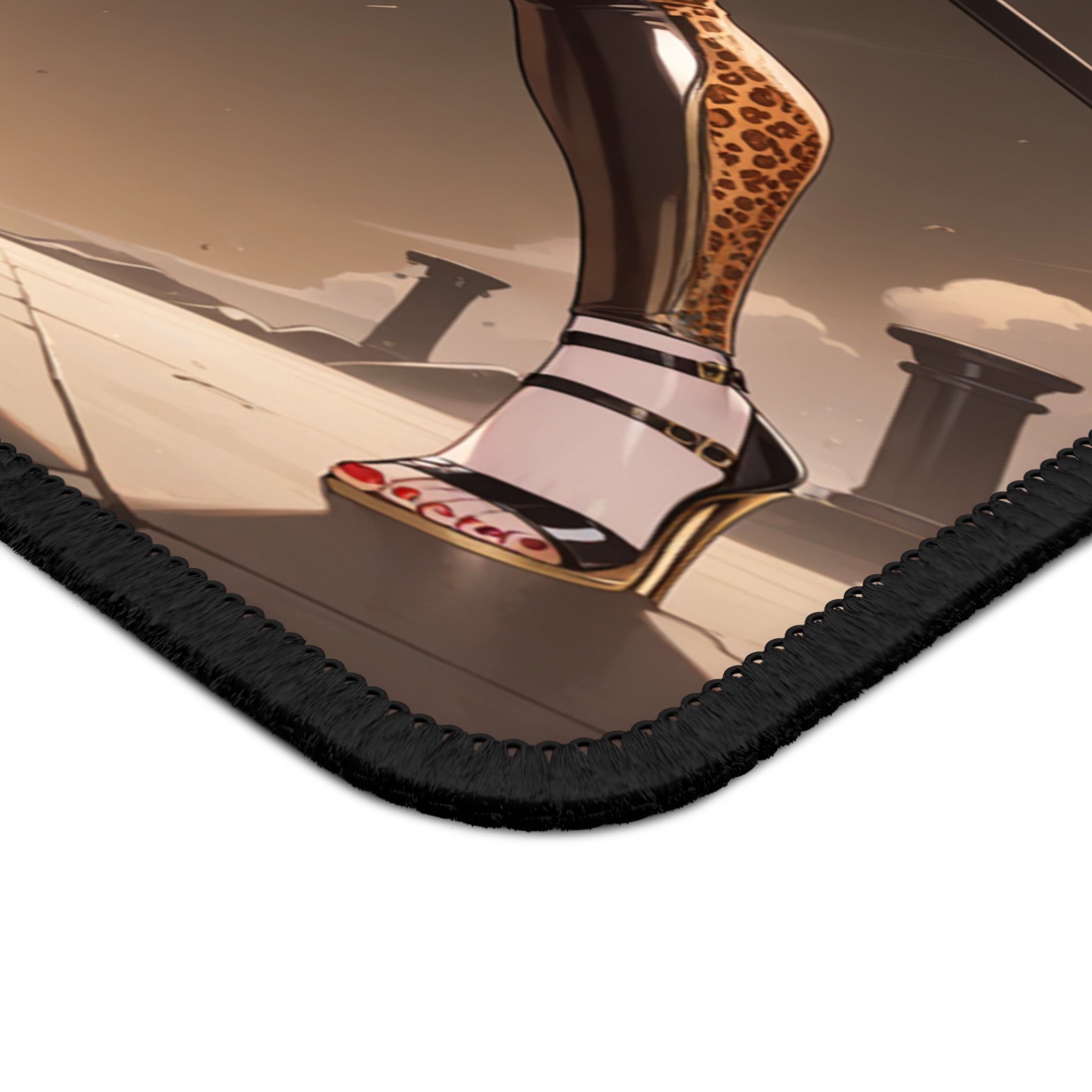 Anime Girl Mouse Pad, Red Hair Warrior