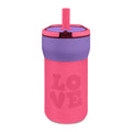 Kids 12oz Leakproof Straw Tumbler — Engraved "LOVE" Design (Spill‑Proof, BPA‑Free)