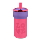 Kids 12oz Leakproof Straw Tumbler — Engraved "LOVE" Design (Spill‑Proof, BPA‑Free)
