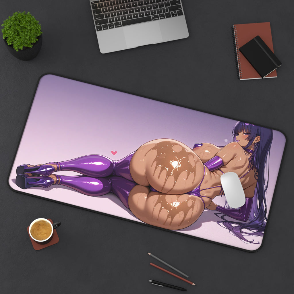 Anime Waifu Desk Mat Gaming Mouse Pad, Non-Slip Neoprene Desk Pad Gift for Gamers & Otaku