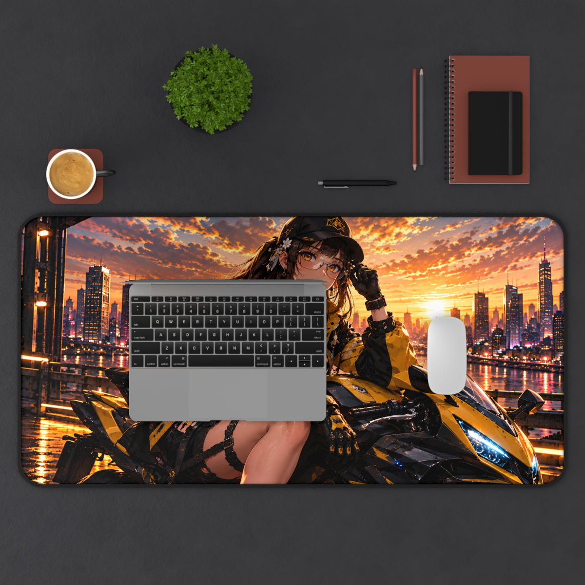 Anime Girl Gaming Desk Mat & Mouse Pad