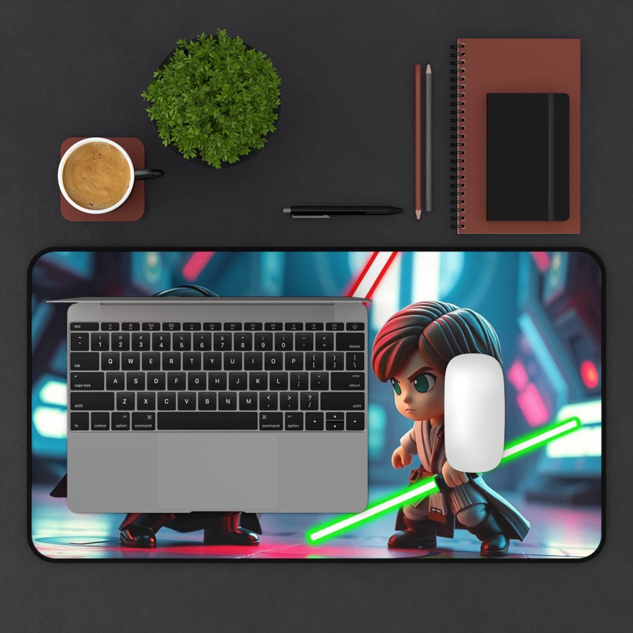 Chibi Darth Vader vs. Chibi Luke Skywalker Desk Mat, Epic Star Wars Mouse Pad