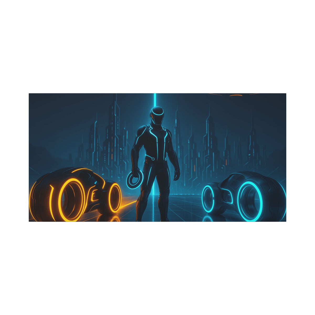 Tron Futuristic Canvas Wall Art - Cyberpunk Decor