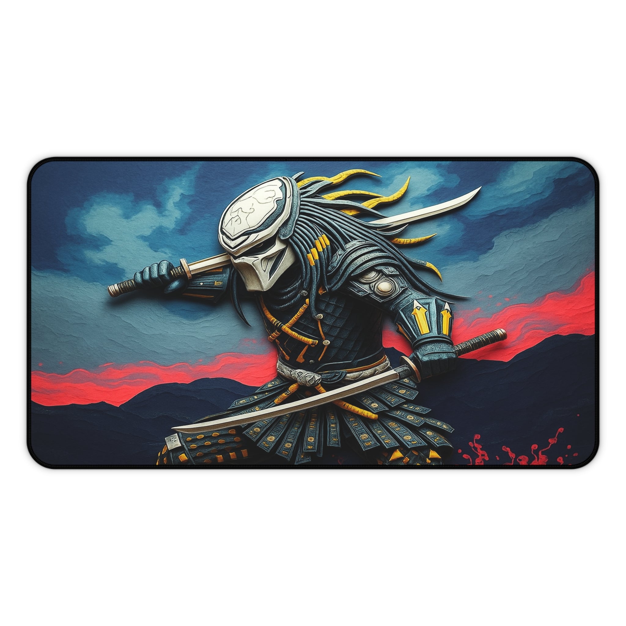 Samurai-style Predator Desk Mat, Premium Gaming Mouse Pad