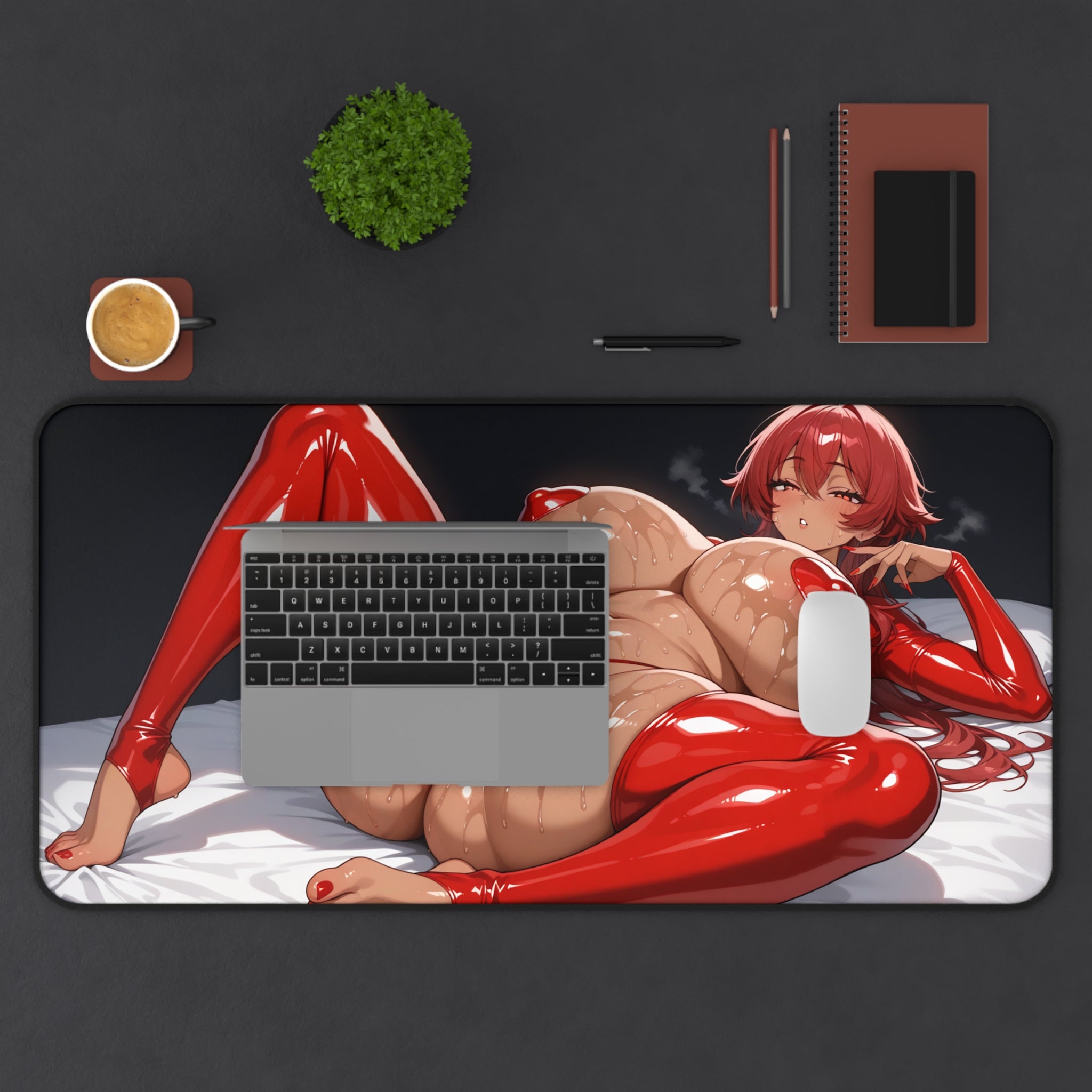 Anime Waifu Desk Mat Gaming Mouse Pad, Non-Slip Neoprene Desk Pad Gift for Gamers & Otaku