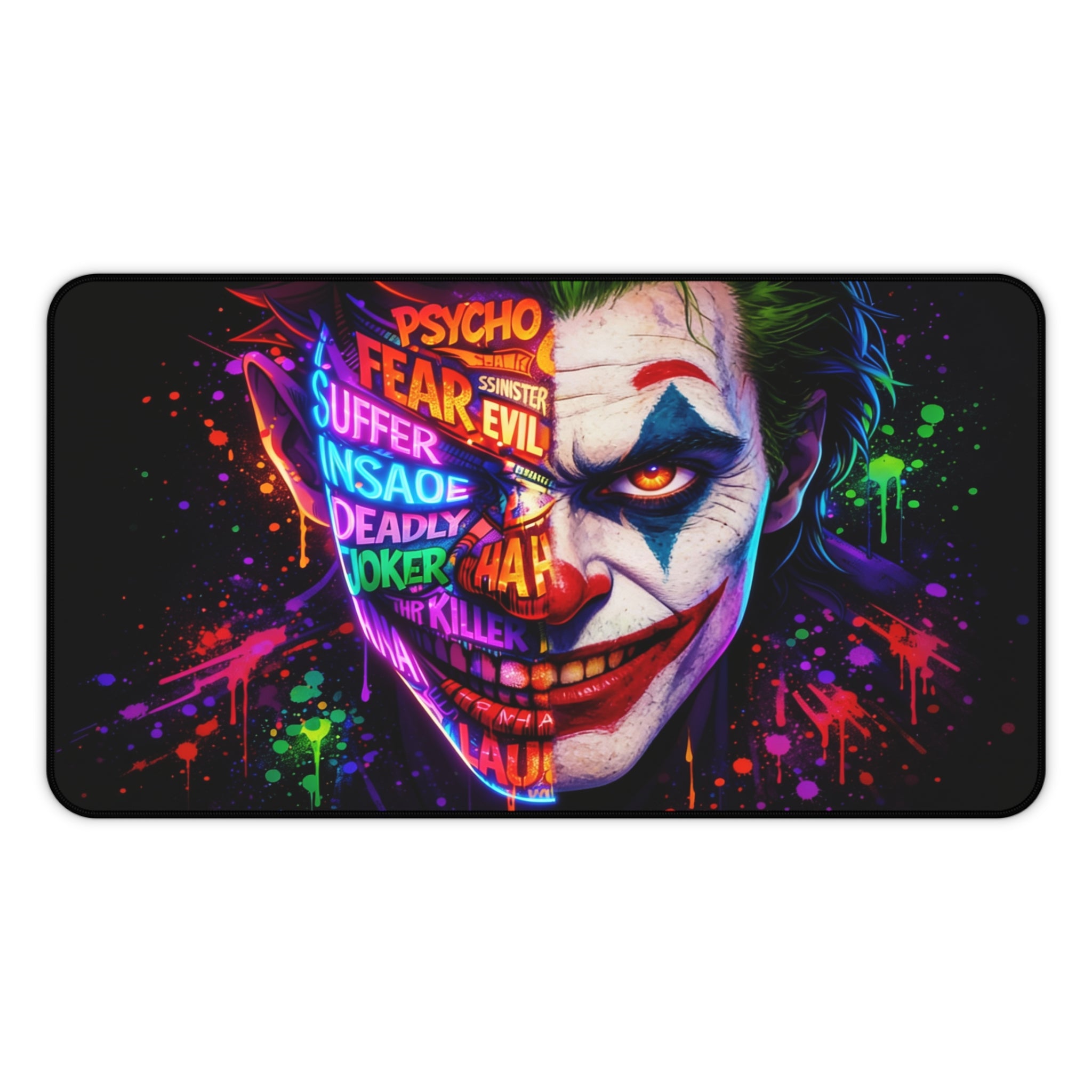 Joker Desk Mat, Gaming Mouse Pad, Villain Clown Play Mat with Vibrant Print