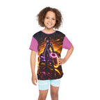 Tron Anime Kids Jersey, Futuristic Gamer Shirt with Tron-Inspired Cyber Graphic