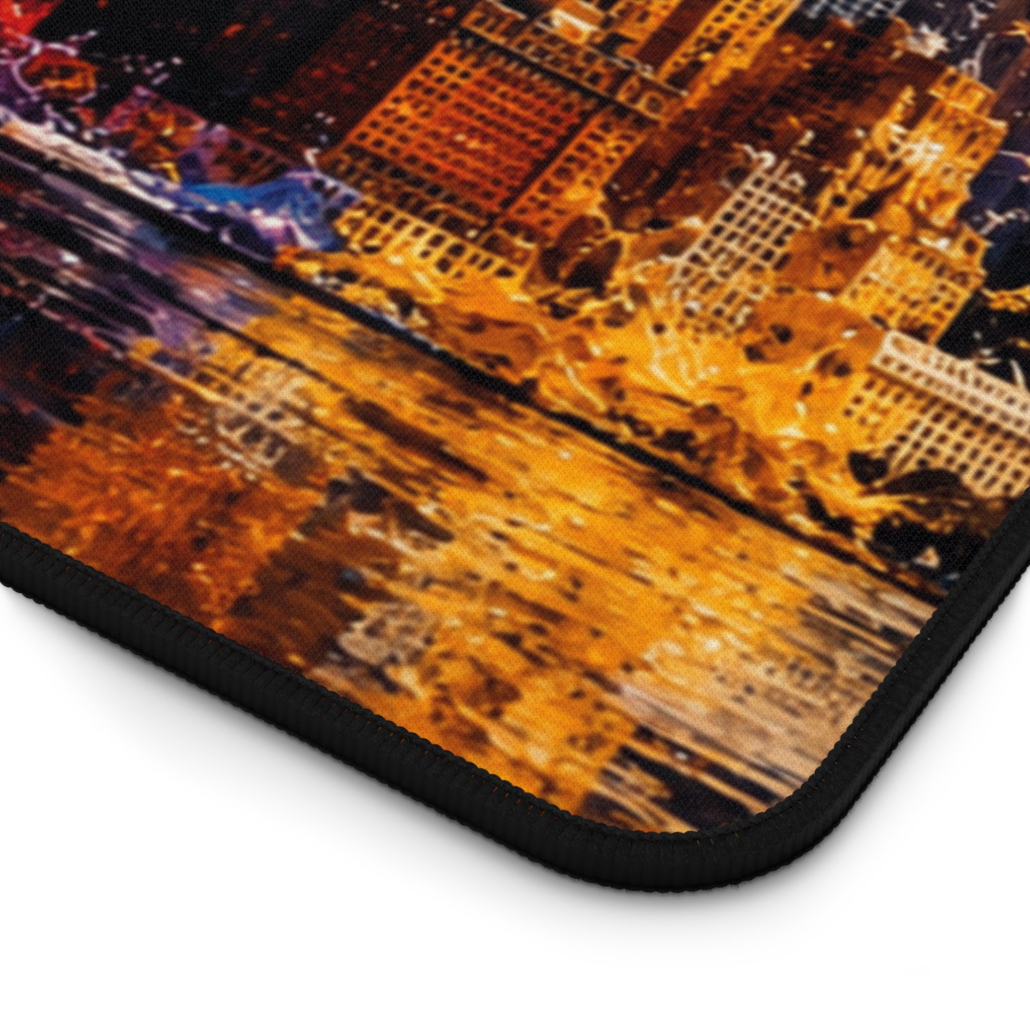 New York City Skyline Splash Desk Mat — Colorful NYC Mouse Pad