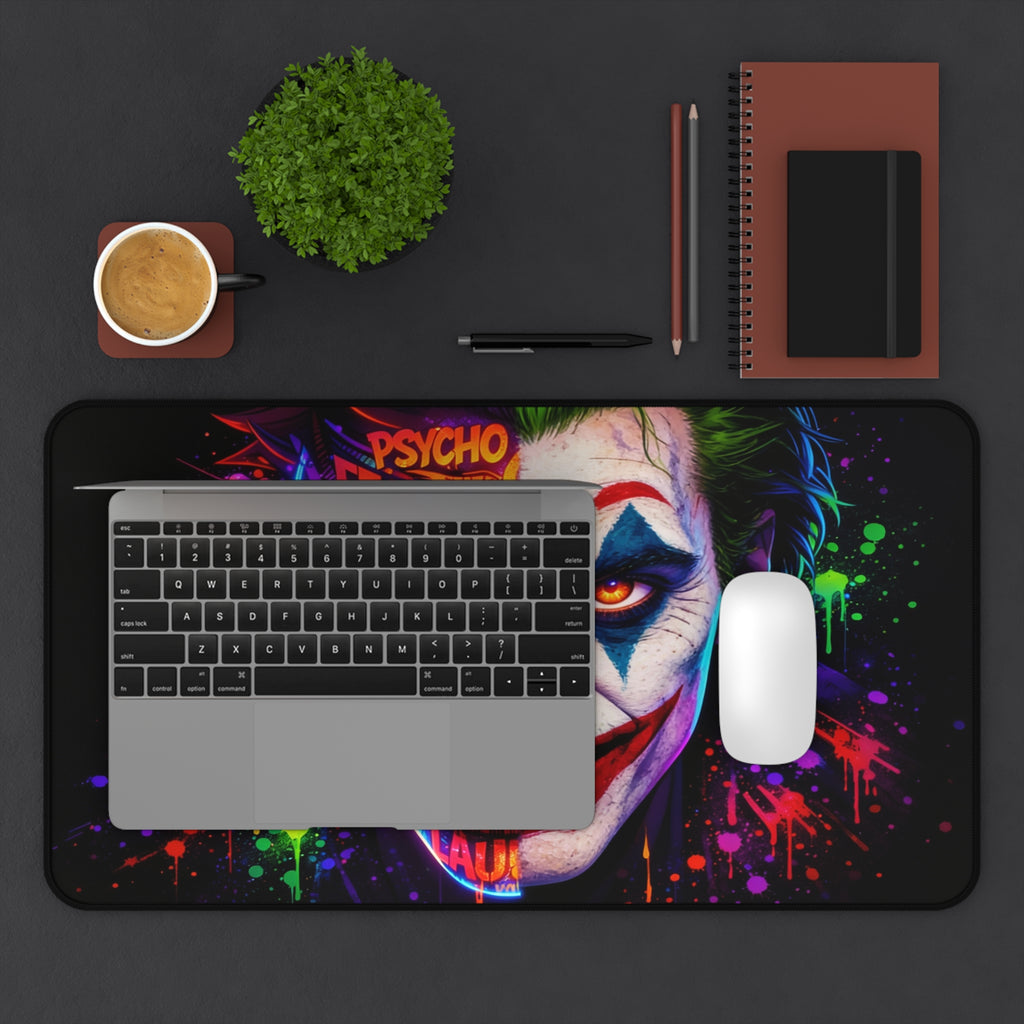 Joker Desk Mat, Gaming Mouse Pad, Villain Clown Play Mat with Vibrant Print