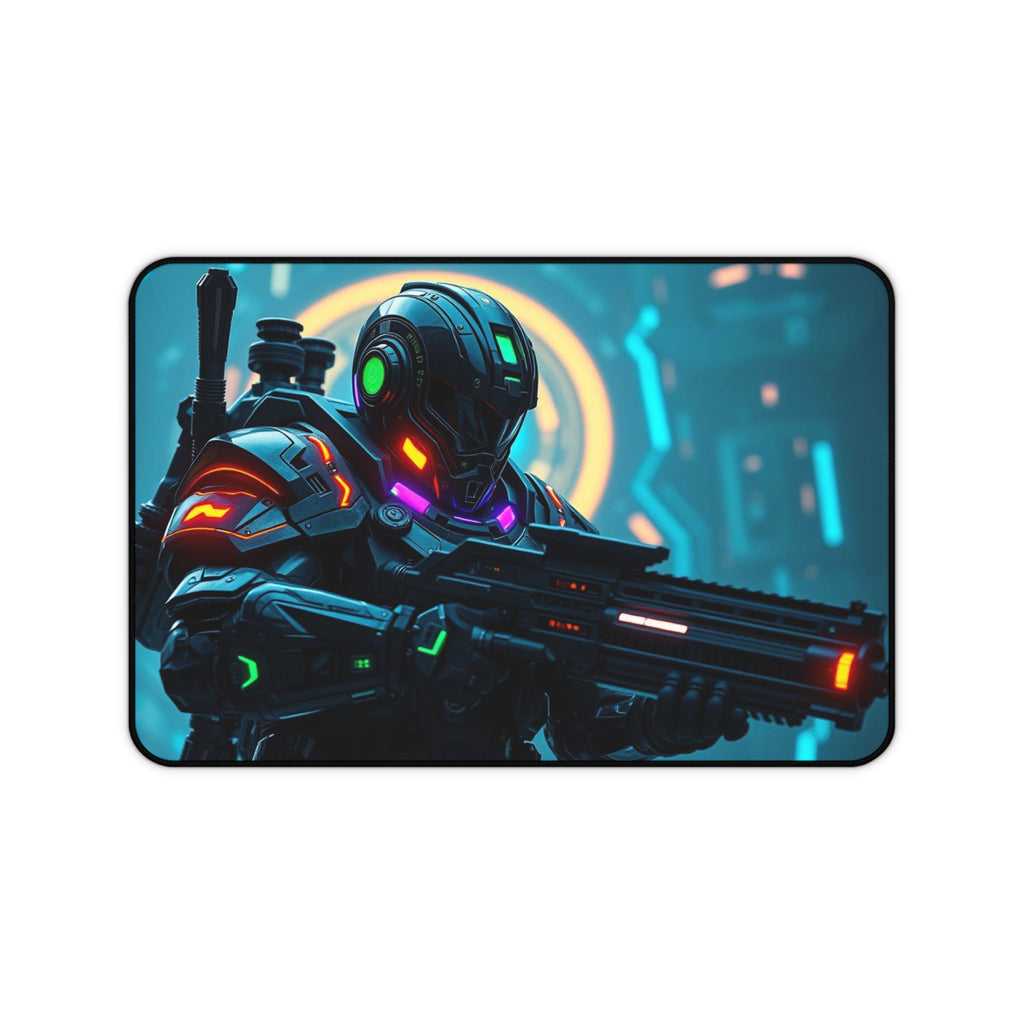 Futuristic Warrior Gaming Desk Mat, Premium Mouse Pad
