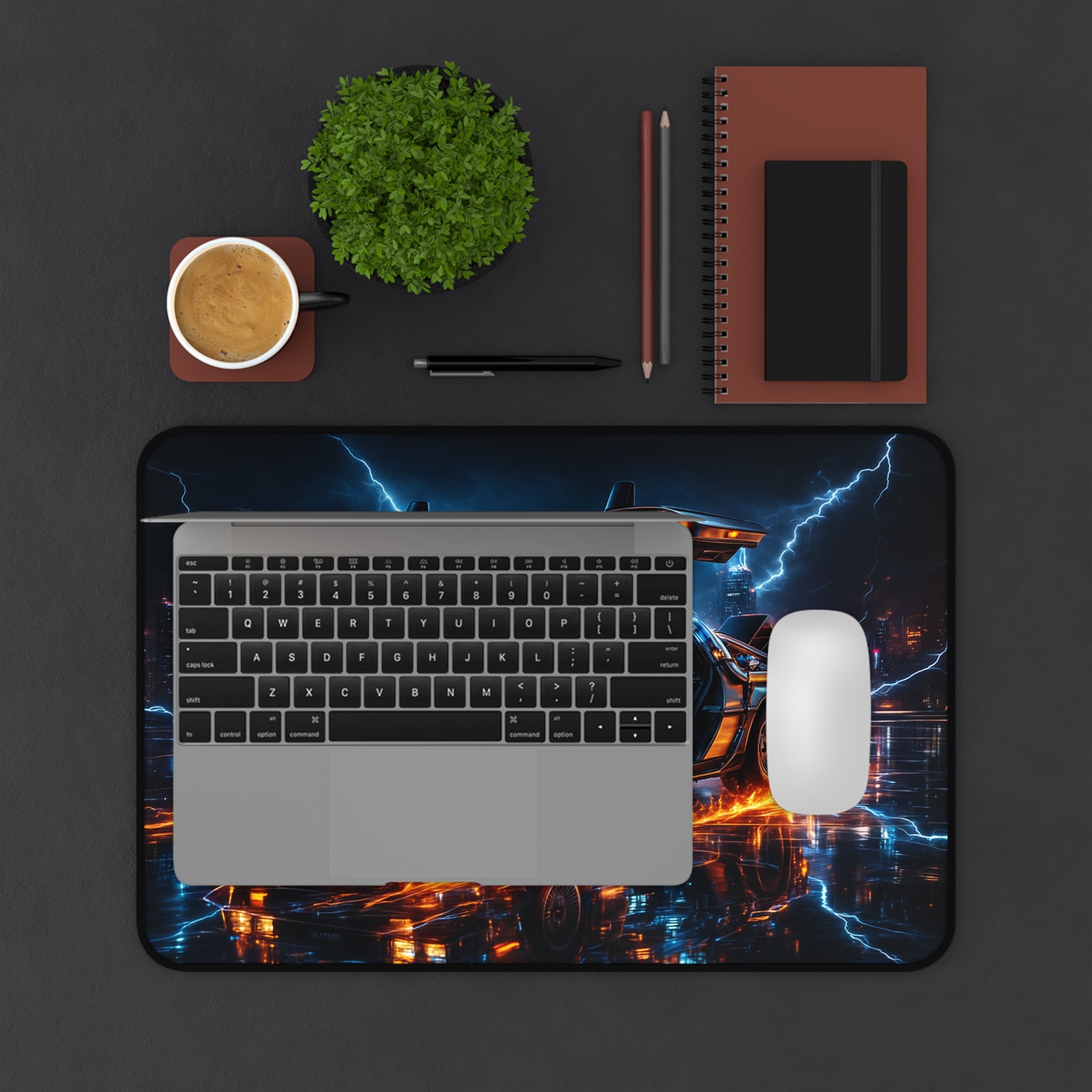 DeLorean Desk Mat, Back to the Future Mouse Pad with Vibrant Colors & Non-Slip Base