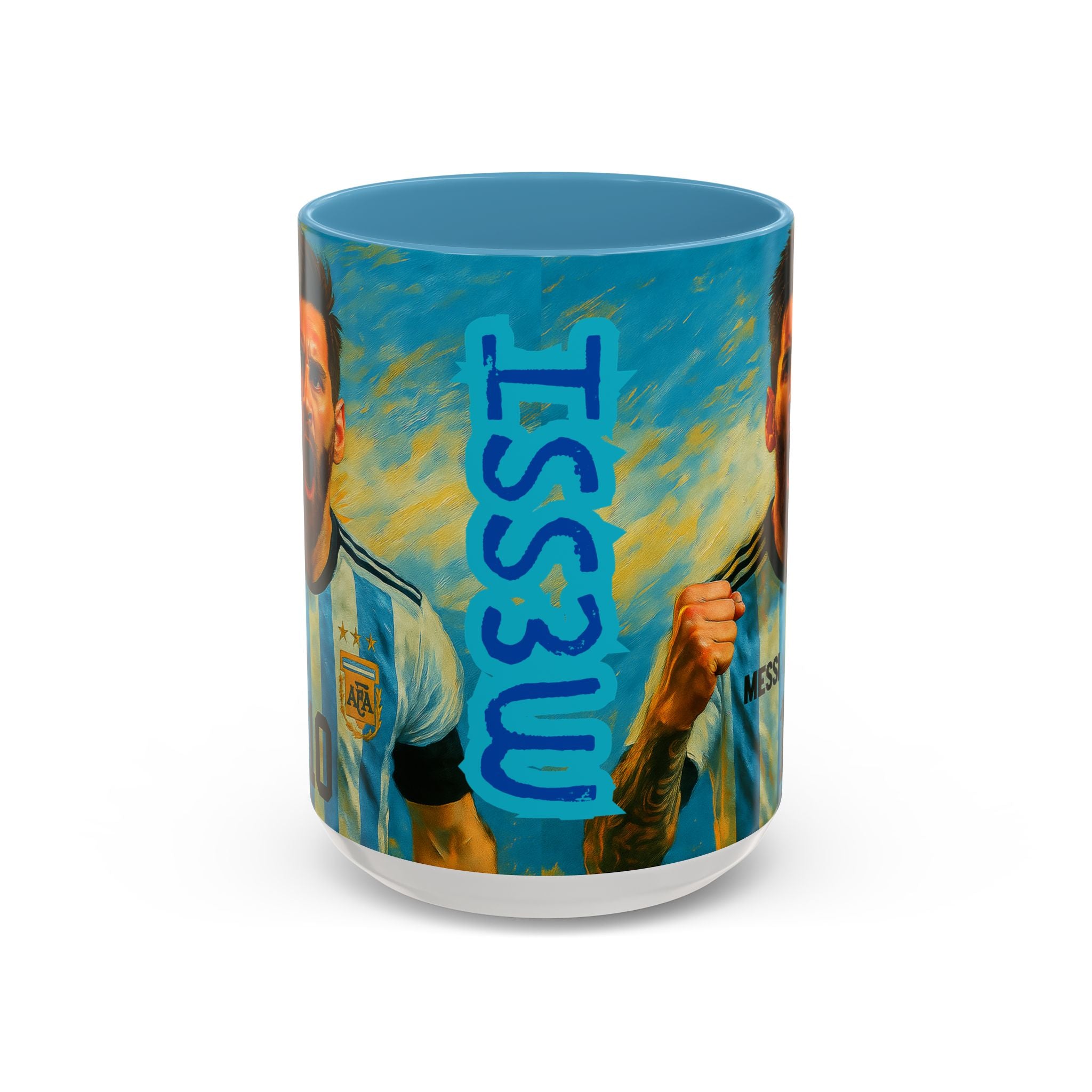 Messi Ceramic Mug , Vibrant Ceramic Coffee Cup with Colorful Interior