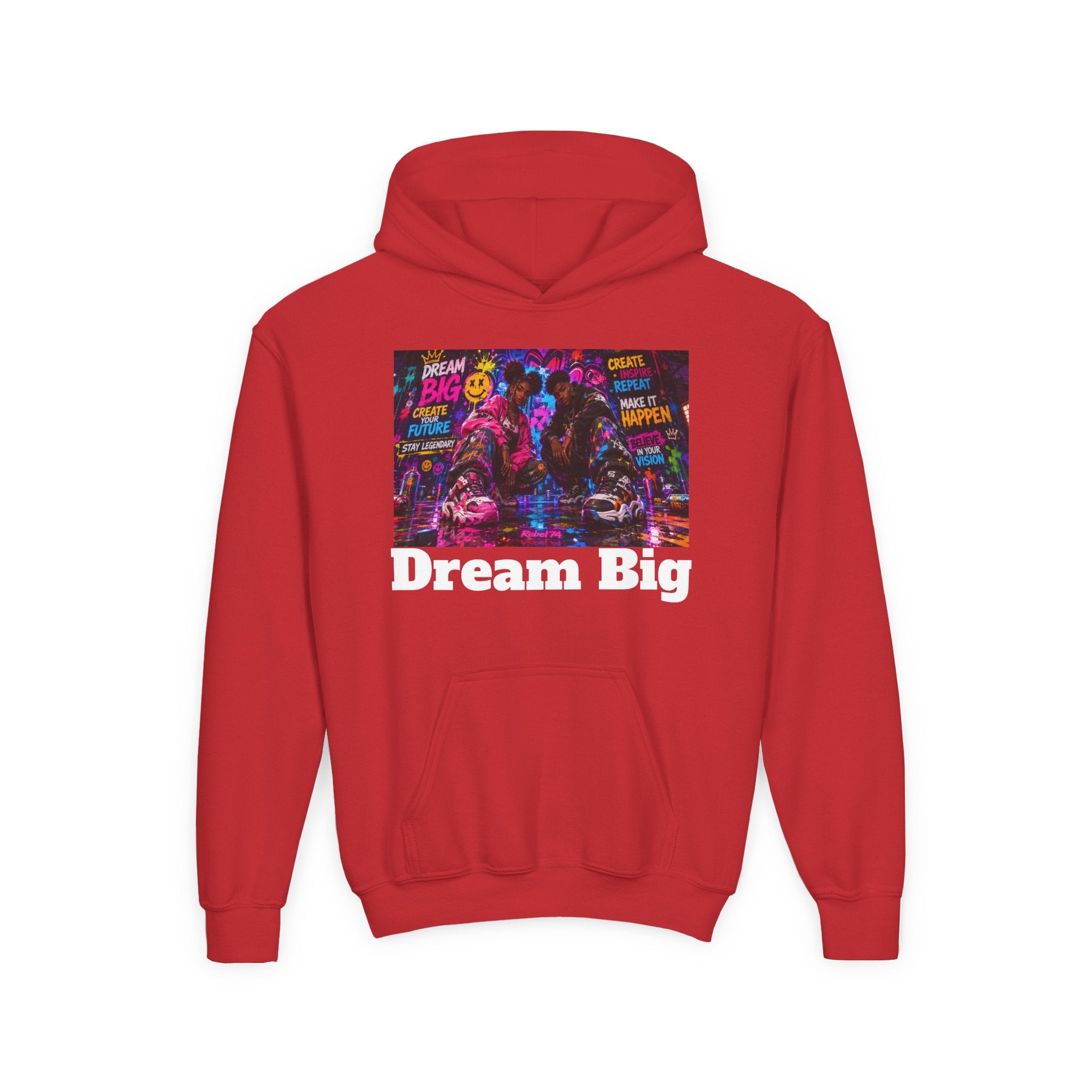 Dream Big Youth Hoodie — Colorful Inspirational Graphic Sweatshirt