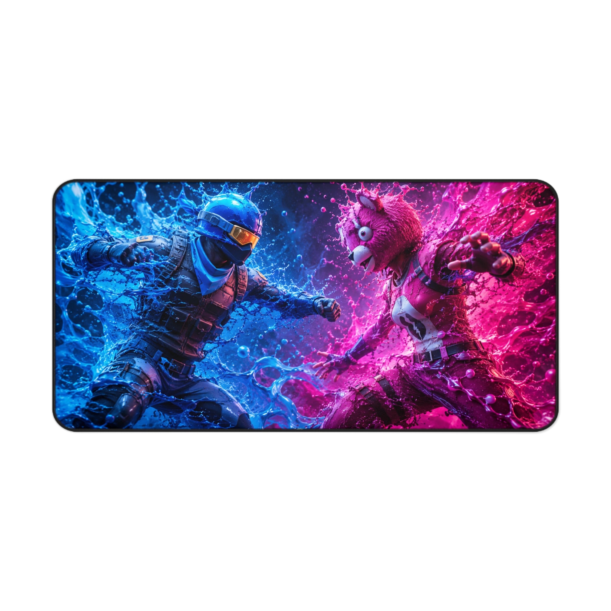 Energy Clash in Liquid Combat Mouse Pad — Fortnite-style Warriors