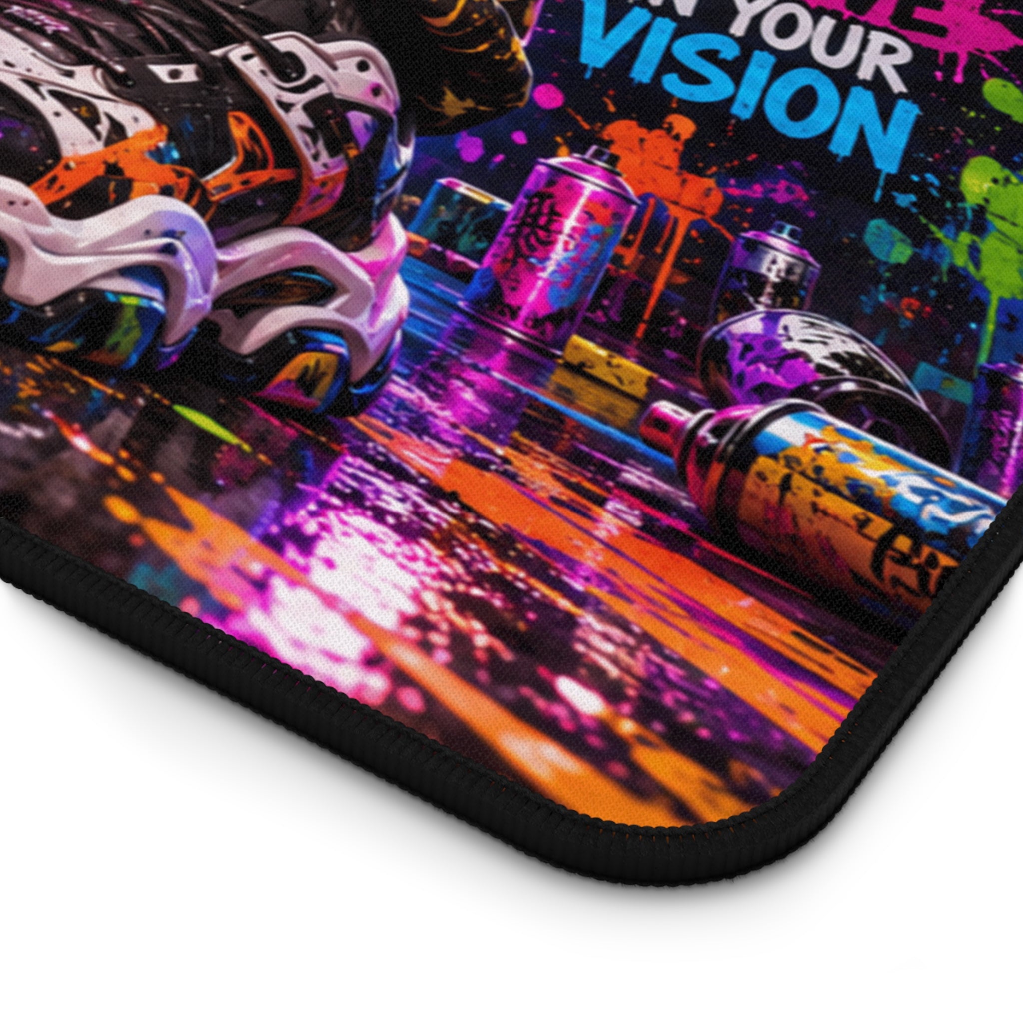 Motivational Urban Graffiti Desk Mat — 'Dream Big' Inspirational Gaming Mouse Pad
