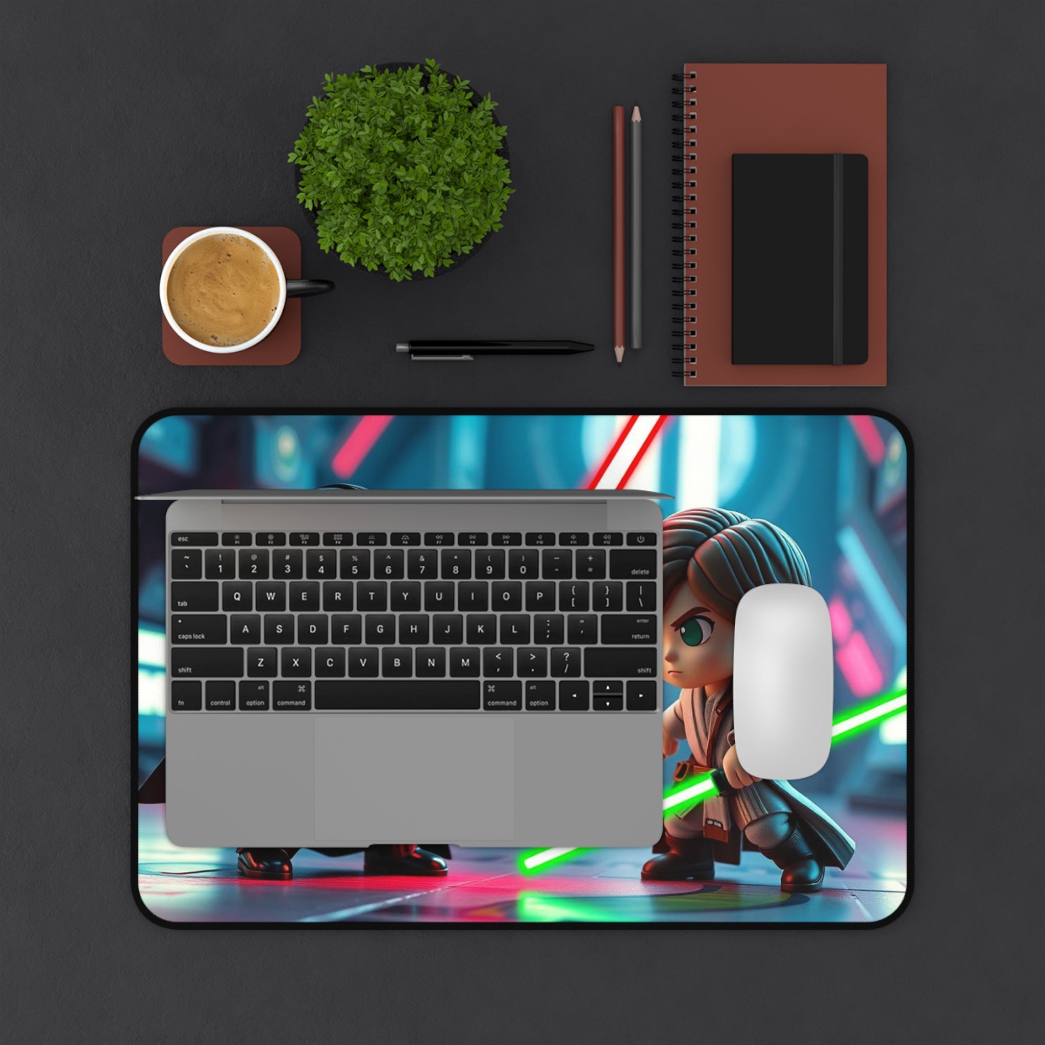 Chibi Darth Vader vs. Chibi Luke Skywalker Desk Mat, Epic Star Wars Mouse Pad