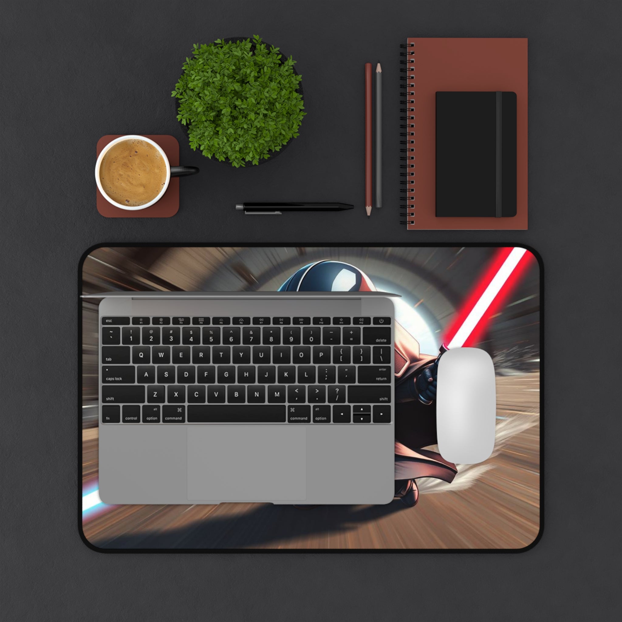 Chibi Gaming Darth Vader Desk Mat, Star Wars Mouse Pad with Non-Slip Base