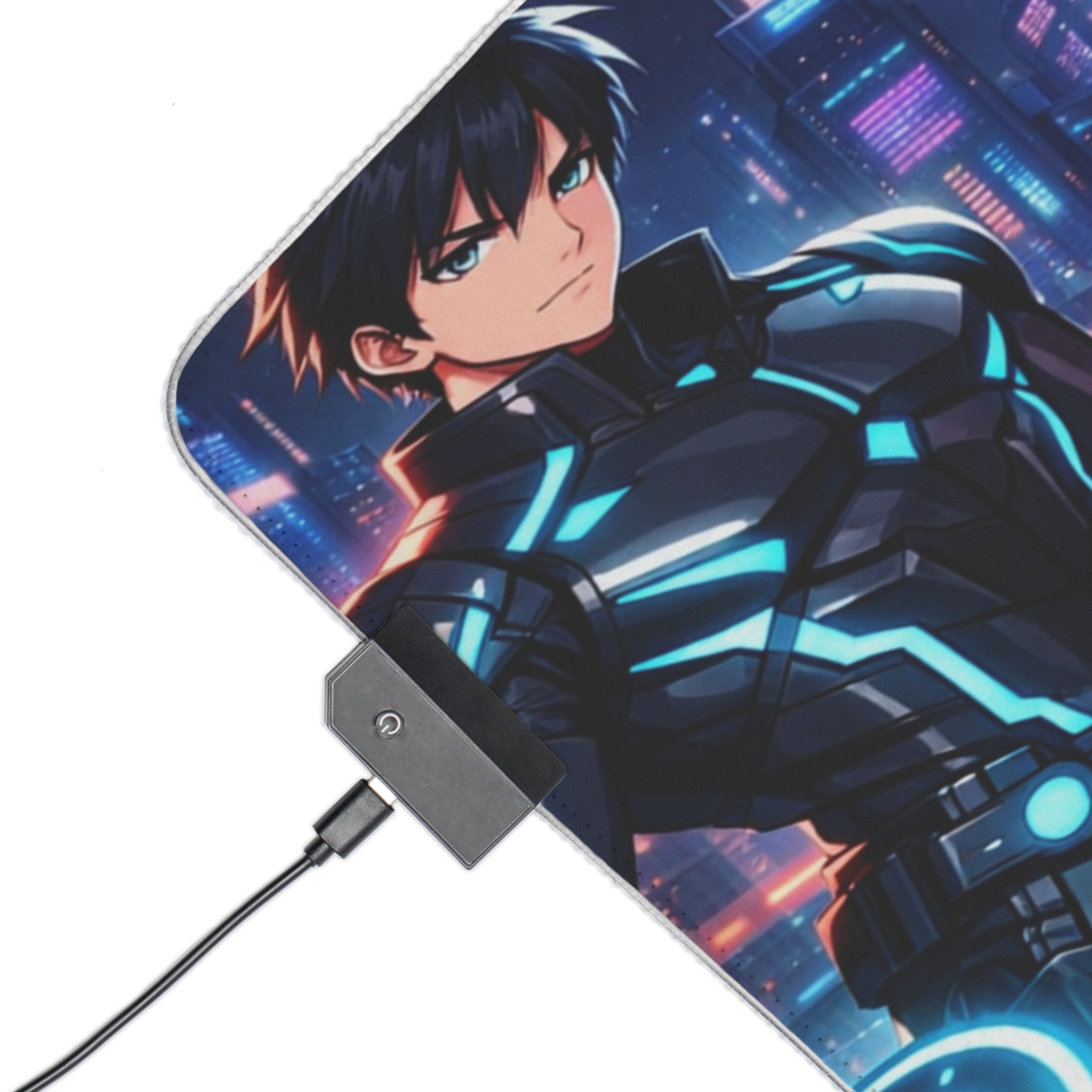 RGB LED Tron Anime Desk Mat, Gaming Mouse Pad