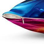 Abstract Flame & Wave Decorative Pillow — Vibrant Color Splash Home Accent