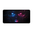 Neon cyborg in the shadows Desk Mat, XL Mousepad Non-slip for Gaming & Office