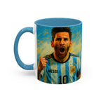 Messi Ceramic Mug , Vibrant Ceramic Coffee Cup with Colorful Interior