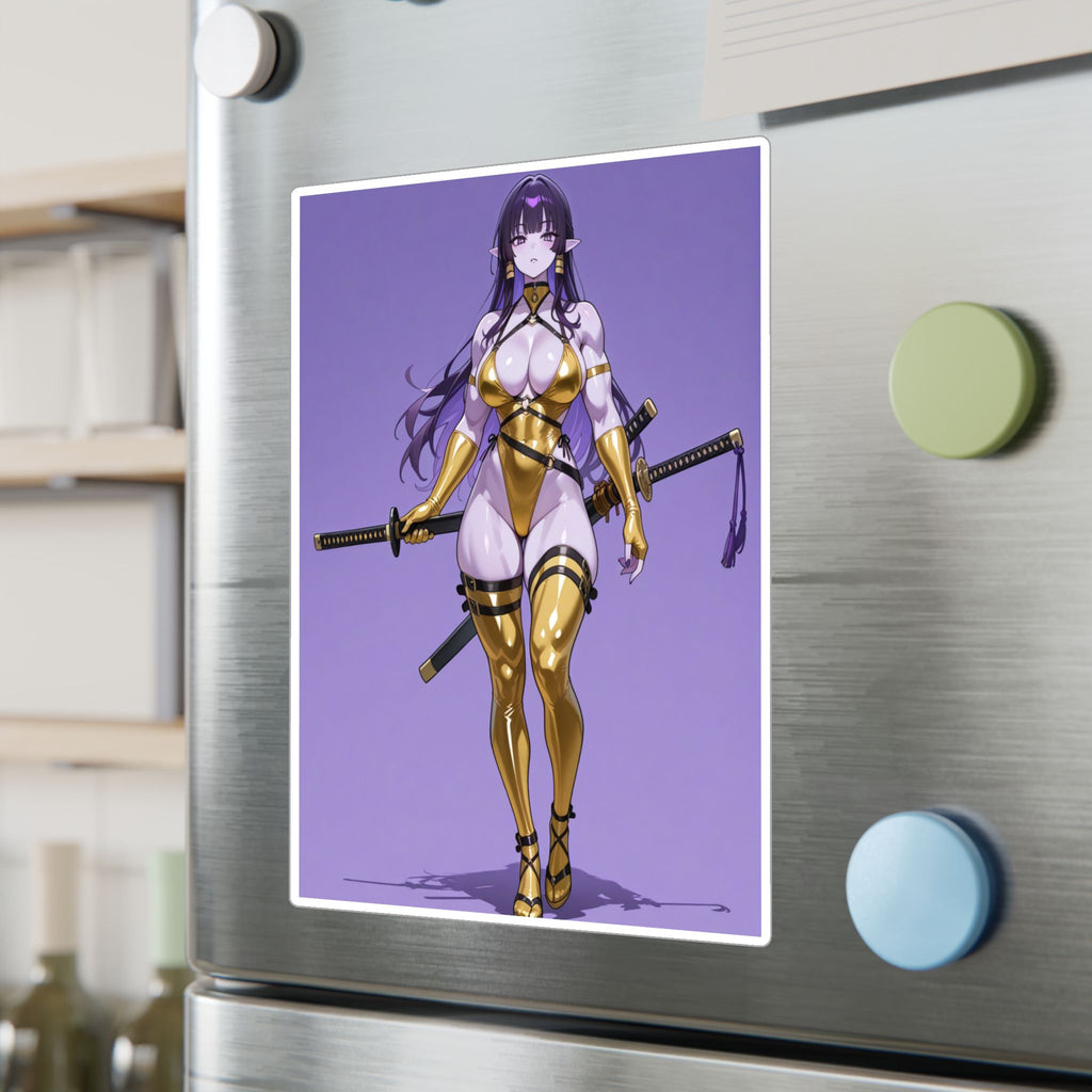 Waifu Warrior Sticker, Anime Decals, Laptop Decor,  Gift