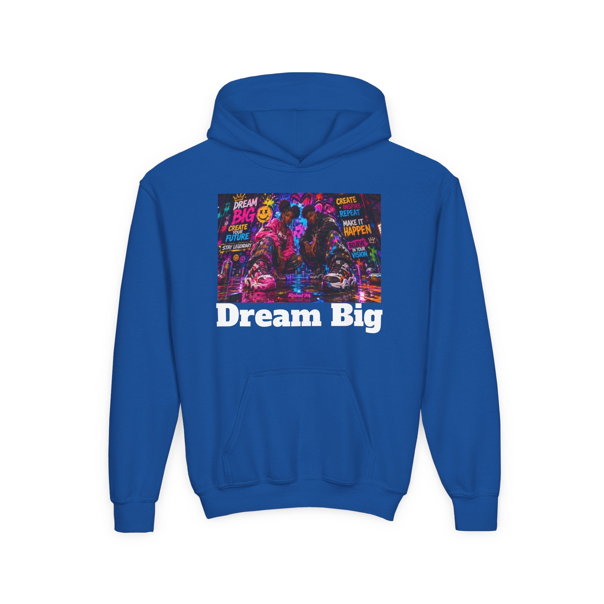 Dream Big Youth Hoodie — Colorful Inspirational Graphic Sweatshirt