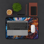 Fiery Blue Dragon Desk Mat — Fantasy Gaming Mouse Pad