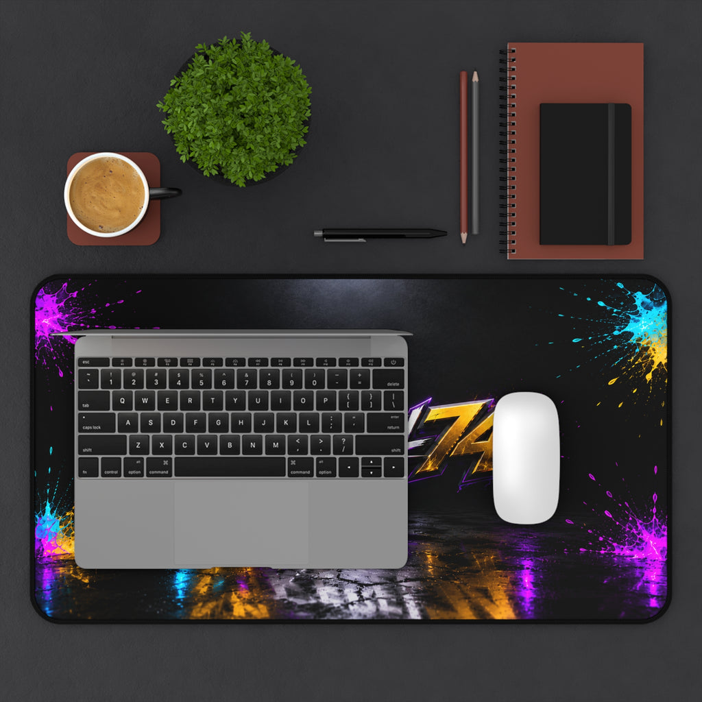 Rebel74 Neon Gaming Desk Mat & Mouse Pad