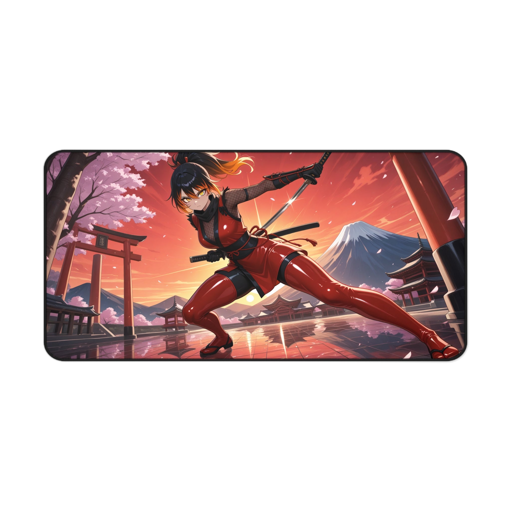 Anime Ninja Warrior Desk Mat, Anime Gaming Mouse Pad for Gamers & Otaku