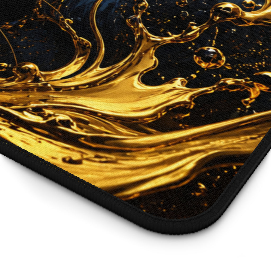 Black Panther Desk Mat — Black & Gold Cosmic Cat Gaming Mouse Pad