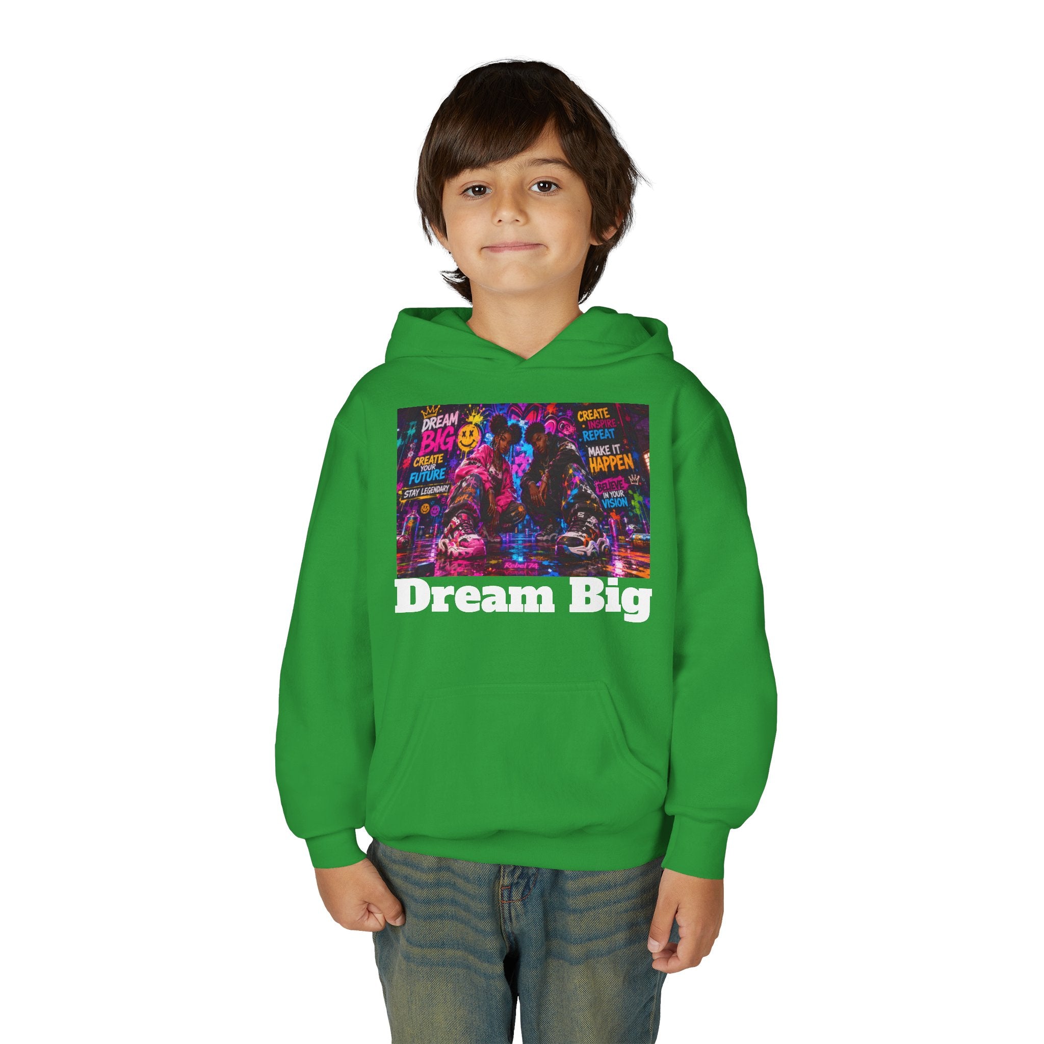 Dream Big Youth Hoodie — Colorful Inspirational Graphic Sweatshirt