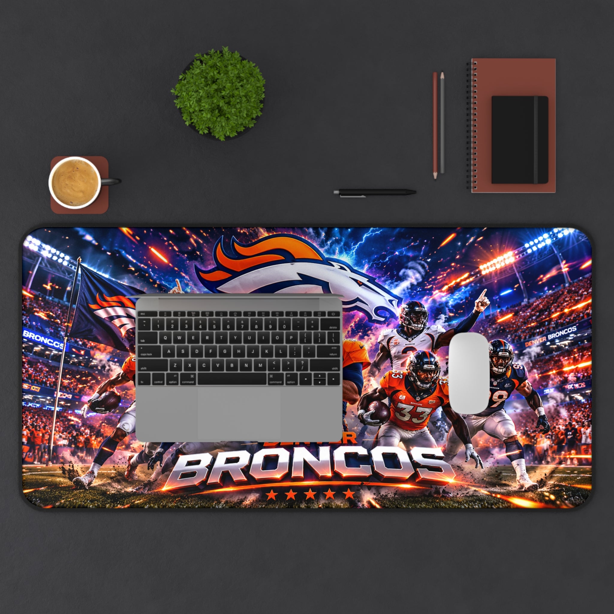 Denver Broncos Gaming Desk Mat — NFL Broncos Mouse Pad