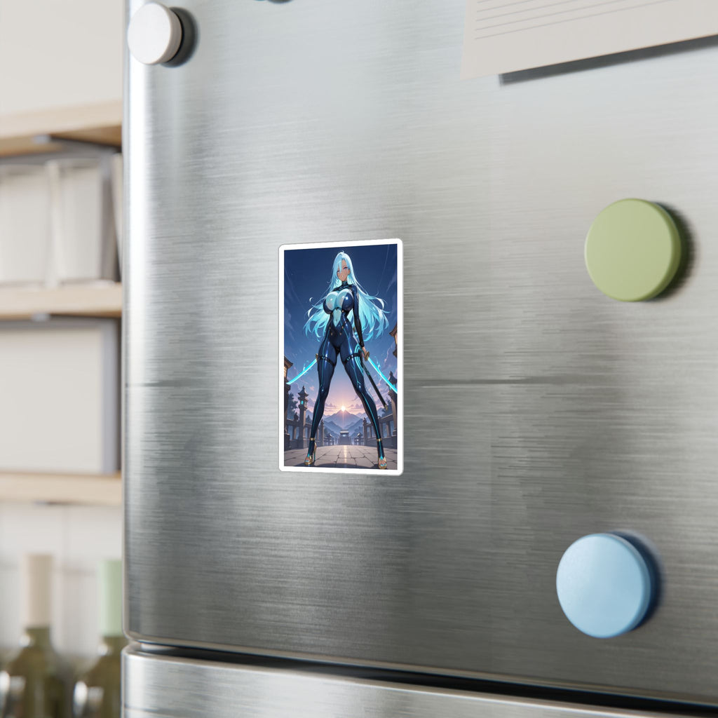 Blue-haired Anime Waifu Sticker