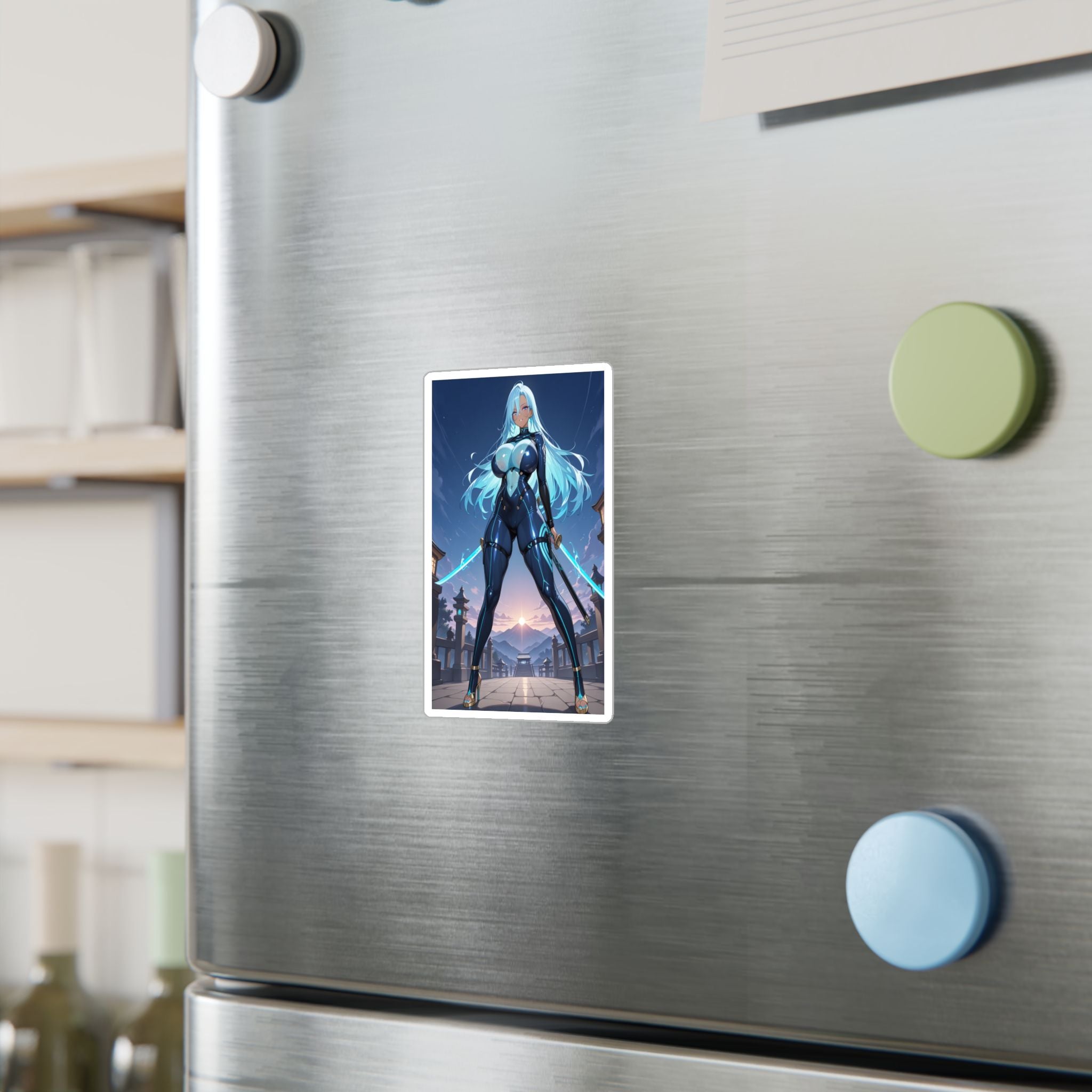 Blue-haired Anime Waifu Sticker