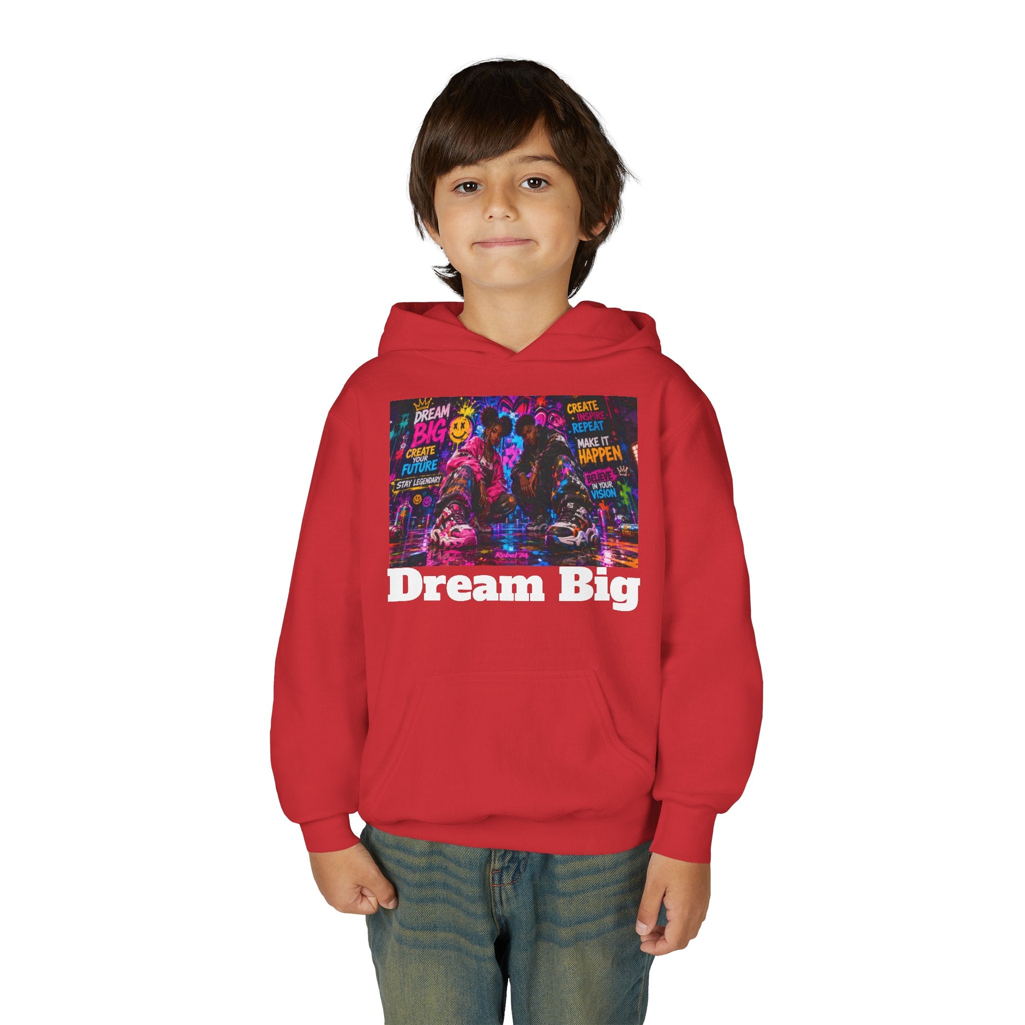 Dream Big Youth Hoodie — Colorful Inspirational Graphic Sweatshirt