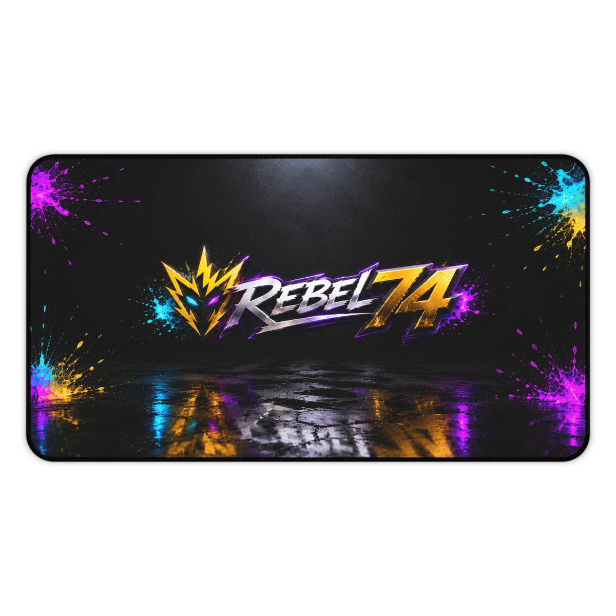 Rebel74 Neon Gaming Desk Mat & Mouse Pad