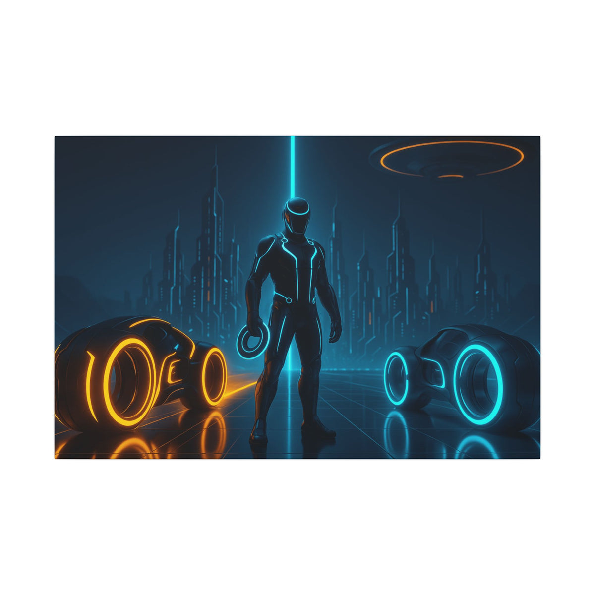 Tron Futuristic Canvas Wall Art - Cyberpunk Decor