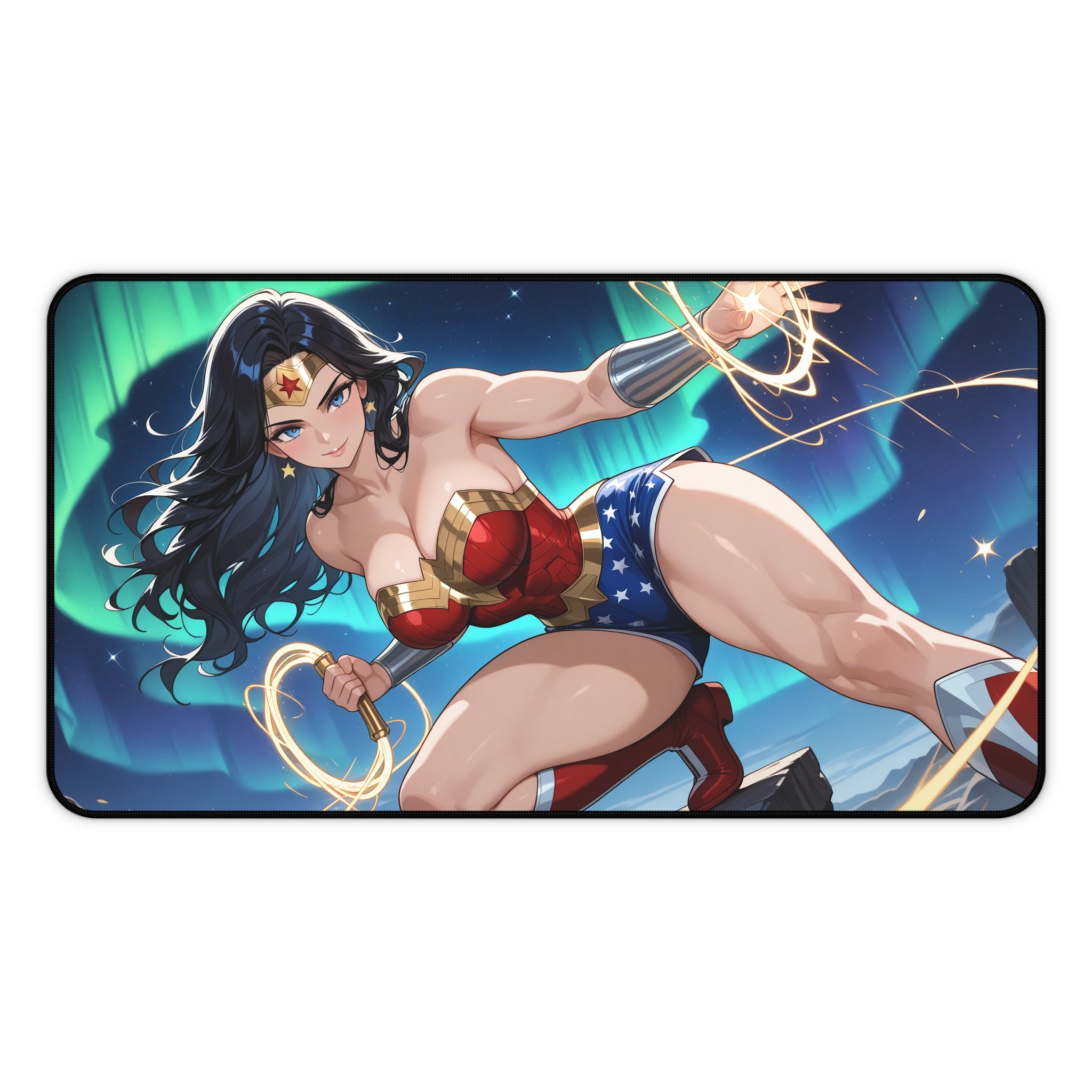 Wonder Woman Desk Mat, Gaming Mouse Pad, Superhero Playmat with Vibrant Print
