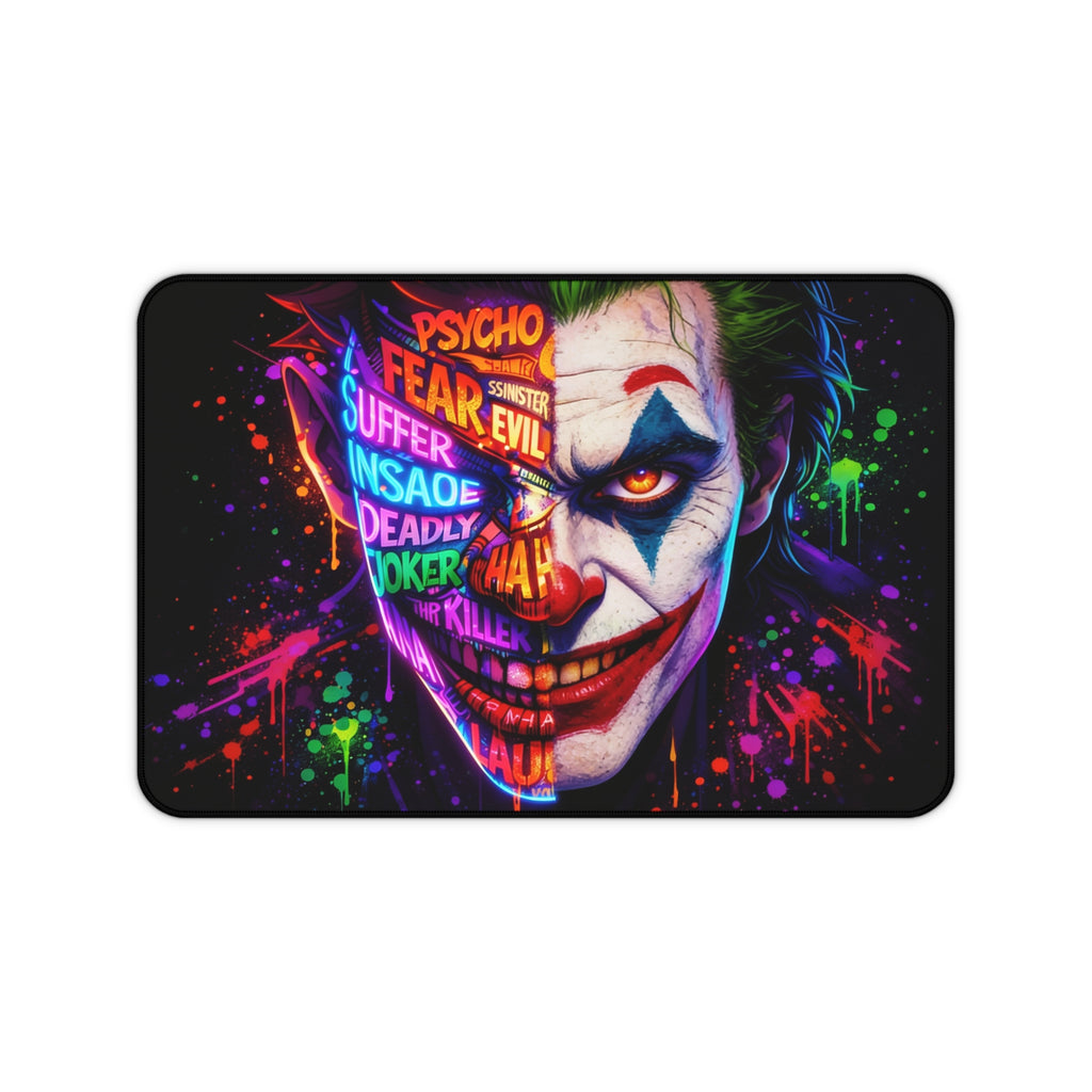 Joker Desk Mat, Gaming Mouse Pad, Villain Clown Play Mat with Vibrant Print
